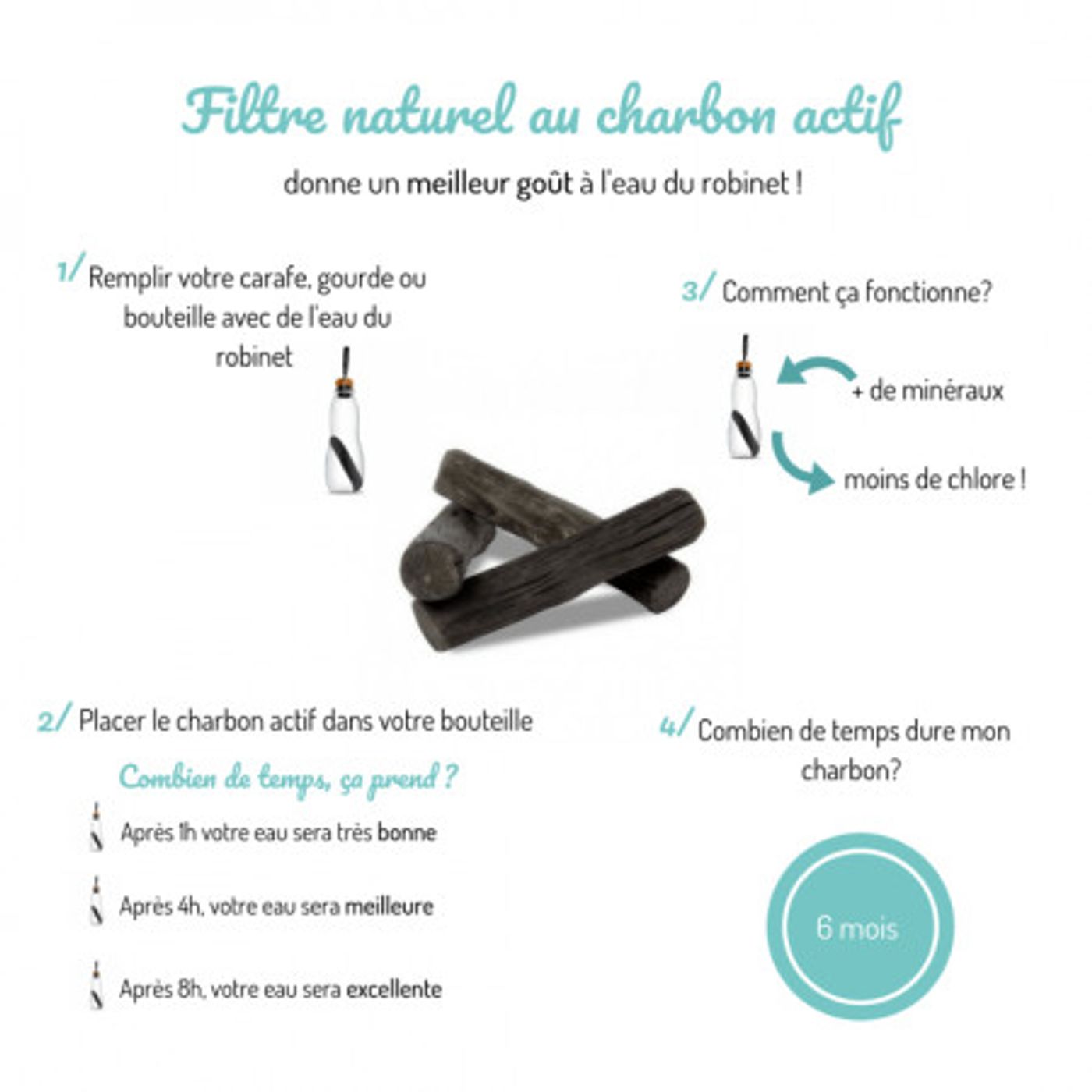 Filtre de charbon actif x 4